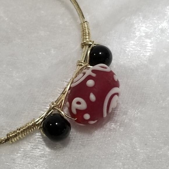 silver tone wired bracelet 2 1/2" opening 1.1976 - Picture 3 of 6